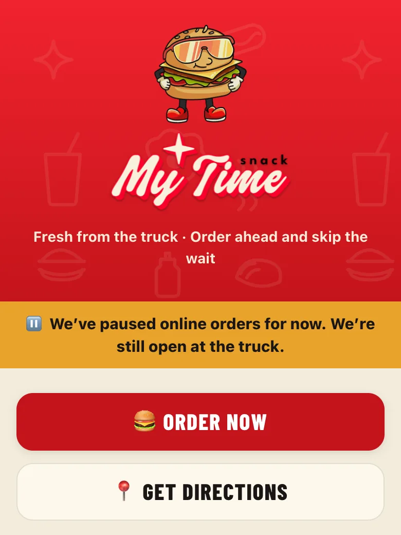 My Time Snack website